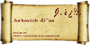 Jurkovich Éva névjegykártya