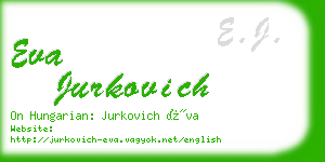 eva jurkovich business card